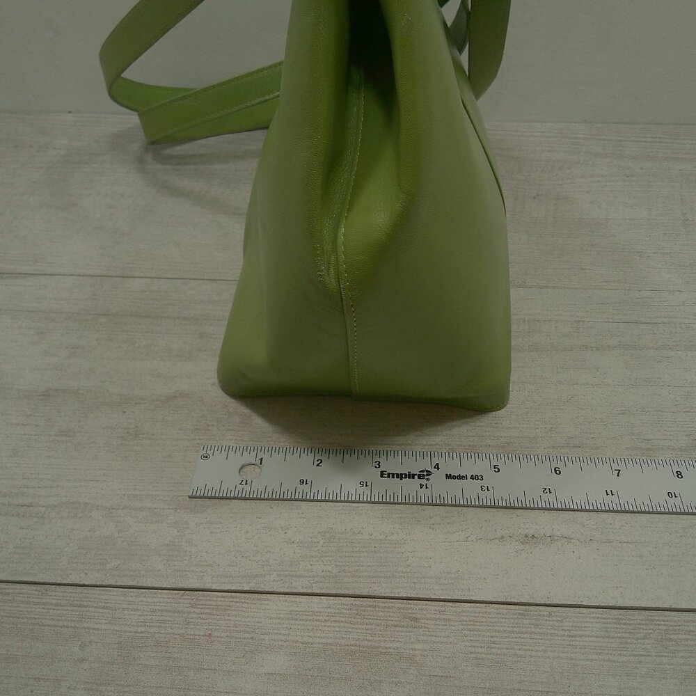 Vintage Nordstrom Made in Italy Green Leather hexagonal Bag Purse Pocketbook - Picture 8 of 14